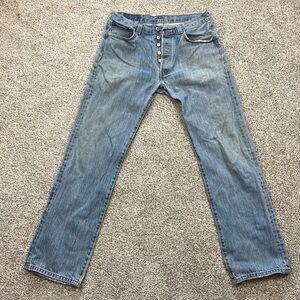 Levi’s 501 button-fly jeans mens 33x32 distressed worn